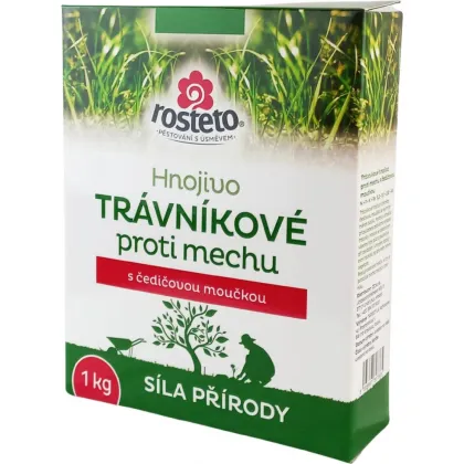 Hnojivo s čadičovou múčkou - trávnikové proti machu - Rosteto - predaj hnojív - 1 kg