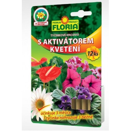 Tyčinkové hnojivo s aktivátorom kvitnutia - 12 ks - Floria