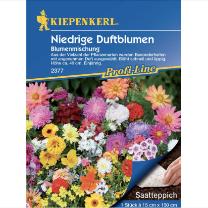 Výsevný koberec nízke voňavé kvety - predaj výsevných pásikov - 15x150 cm
